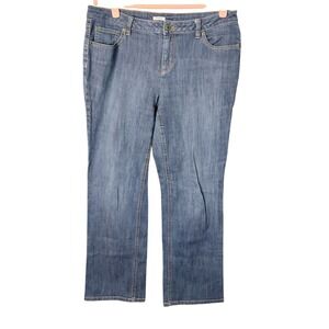Liz Claiborne Womens Denim Mom Jeans Size 12 Stretch High Waisted Straight Leg